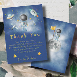 宇宙ベビー宇宙飛行士ボーイロケットスターありがとう 招待状