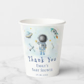 宇宙ベビー宇宙飛行士ボーイロケット星ベビーシャワー 紙コップ (裏面)