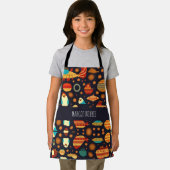 宇宙ペンギンレトロパターン エプロン (インサイチュ)