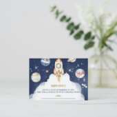 宇宙ボーイズ赤ちゃんシャワーおむつラッフルチケット エンクロージャーカード (スタンド正面)