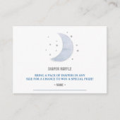 宇宙ボーイズ赤ちゃんシャワーおむつラッフルチケット エンクロージャーカード (正面)