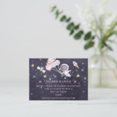 宇宙ボーイズ赤ちゃんシャワーおむつラッフルチケット エンクロージャーカード (スタンド正面)