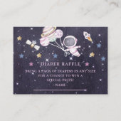 宇宙ボーイズ赤ちゃんシャワーおむつラッフルチケット エンクロージャーカード (正面)