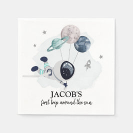 宇宙ボーイセントトリップザのまわりにサン誕生日 スタンダードカクテルナプキン