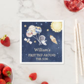 宇宙ボーイセントトリップザのまわりにサン誕生日 スタンダードカクテルナプキン (インサイチュ)