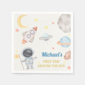 宇宙ボーイセントトリップザのまわりにサン誕生日 スタンダードカクテルナプキン (正面)