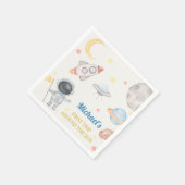 宇宙ボーイセントトリップザのまわりにサン誕生日 スタンダードカクテルナプキン (角)