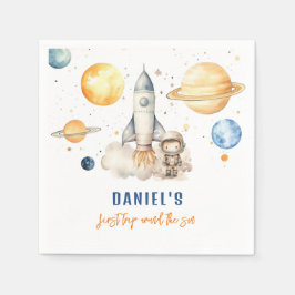 宇宙ボーイセントトリップザのまわりにサン誕生日 スタンダードカクテルナプキン