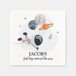 宇宙ボーイセントトリップザのまわりにサン誕生日N スタンダードカクテルナプキン