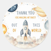 宇宙ボーイ誕生日ありがとう ラウンドシール (正面)