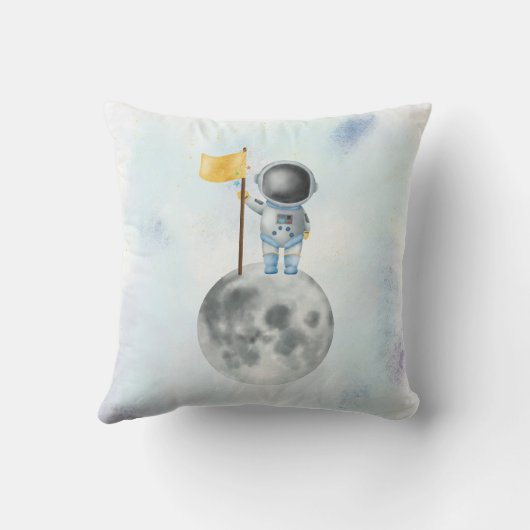 宇宙ボーイ金ゴールド銀河系ムーンスターロケットUFOスロー クッション (裏面)