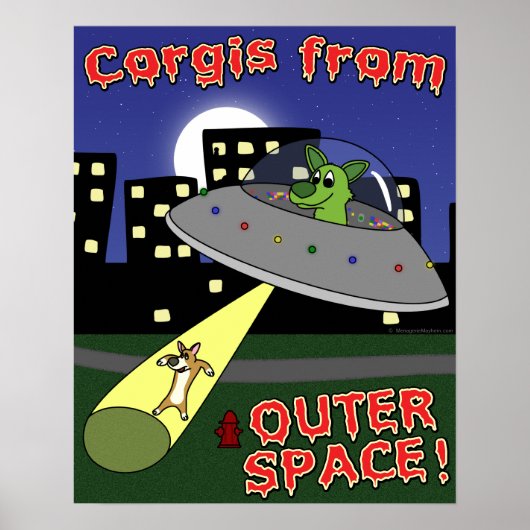 宇宙ポスターからのコーギー ポスター (正面)