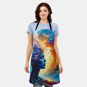 宇宙マインドスケープ芸術 エプロン (着用した状態)