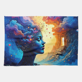 宇宙マインドスケープ芸術 キッチンタオル