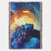 宇宙マインドスケープ芸術 スローブランケット (正面縦)