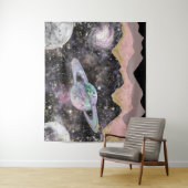 宇宙マウンテンズ金ゴールド星空銀河系惑星 タペストリー (インサイチュ)