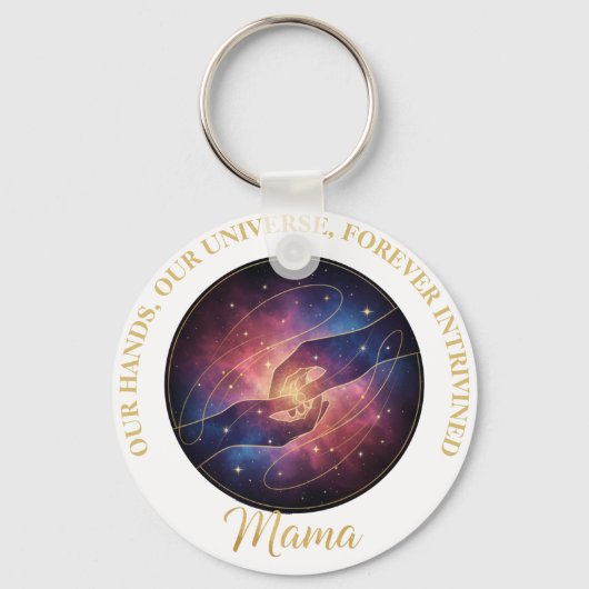 宇宙ママの手 銀河宇宙 キーホルダー (正面)