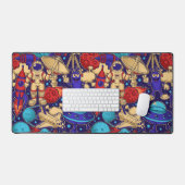 宇宙マンガ宇宙飛行士エイリアンシャトルロケットムーン デスクマット (キーボード&マウス)