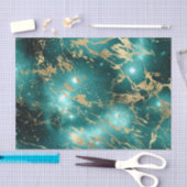 宇宙マーブルブラックグリーンスターリーナイトゴールデン 薄葉紙 (クラフト)