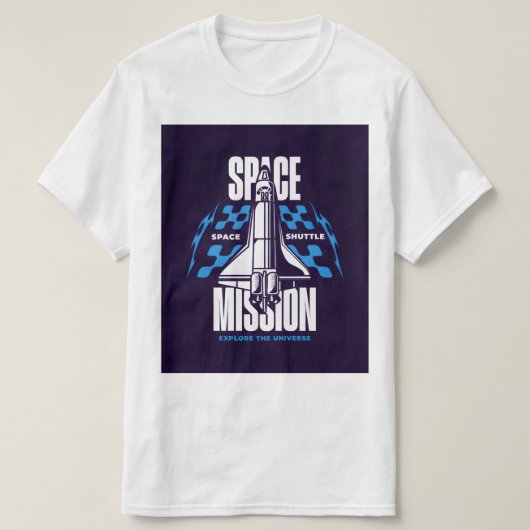 宇宙ミッション - 宇宙を探検 Tシャツ (デザイン正面)