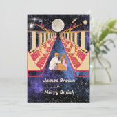 宇宙ムーンユニバースロマンチックなナイトトレイン結婚ズ 招待状 (スタンド正面)