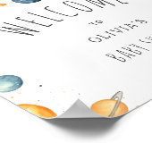 宇宙モダンのベビーシャワーへようこそ ポスター (角)