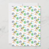 宇宙モダン銀河系ムーンキッド1st誕生日 招待状 (裏面)