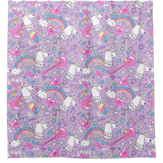 宇宙ユニコーンのシャワーカーテン シャワーカーテン (正面)