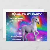 宇宙ユニコーンパーティの招待状 招待状 (正面/裏面)
