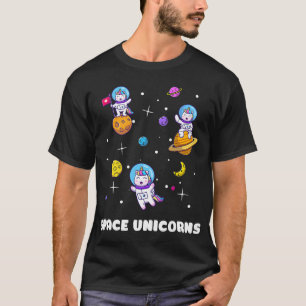 宇宙ユニコーン宇宙飛行士おもしろい天文学の愛好家T- Tシャツ