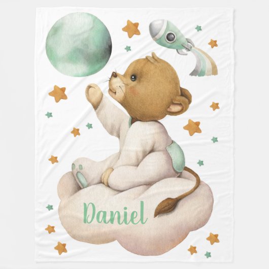 宇宙ライオンフリースブランケット フリースブランケット (正面)