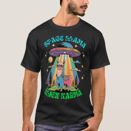 宇宙ラマエイリアンカルマラおもしろいマUFOレトロ Tシャツ