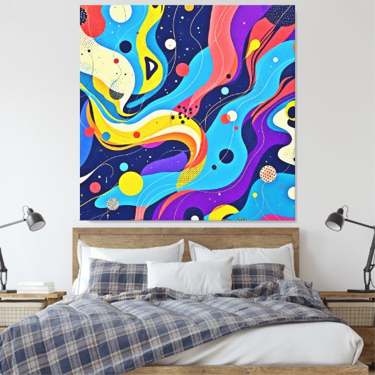 宇宙リズムアート キャンバスプリント (インサイチュ (寝室))