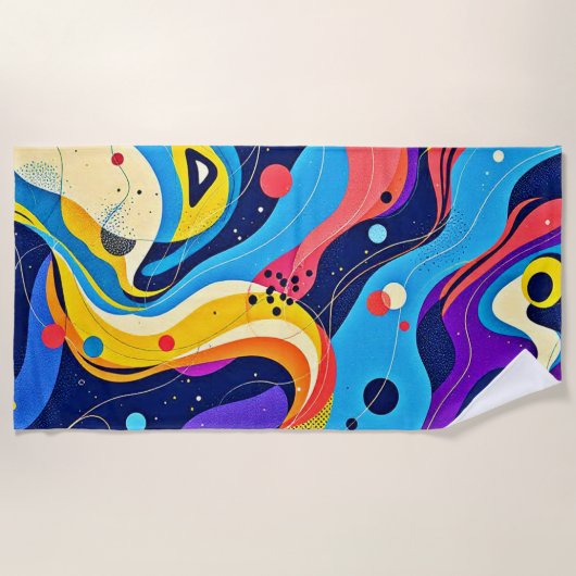 宇宙リズムアート ビーチタオル (正面)