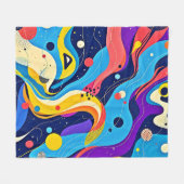 宇宙リズムアート フリースブランケット (正面(横))