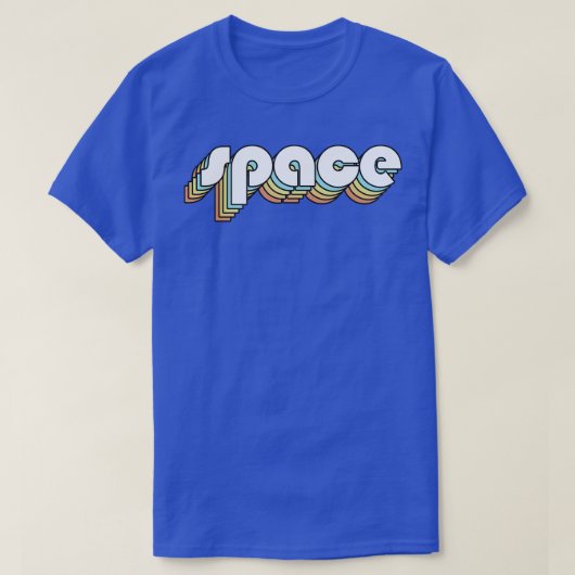 宇宙レトロレインボータイポグラフィフェードスタイル Tシャツ (デザイン正面)