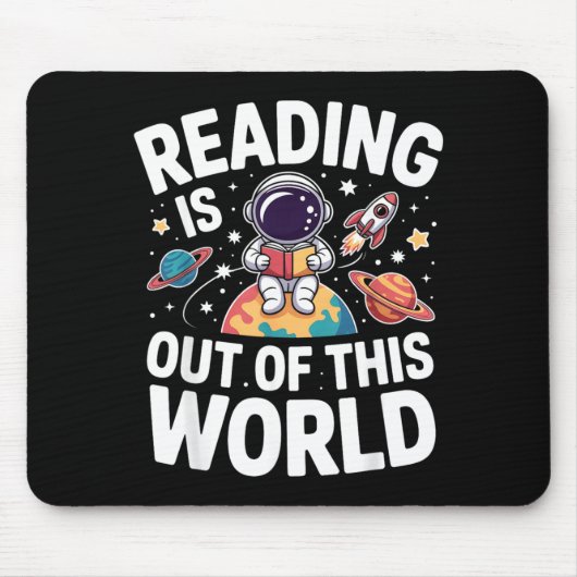 宇宙レベルの読書 スペース面白本 マウスパッド (正面)