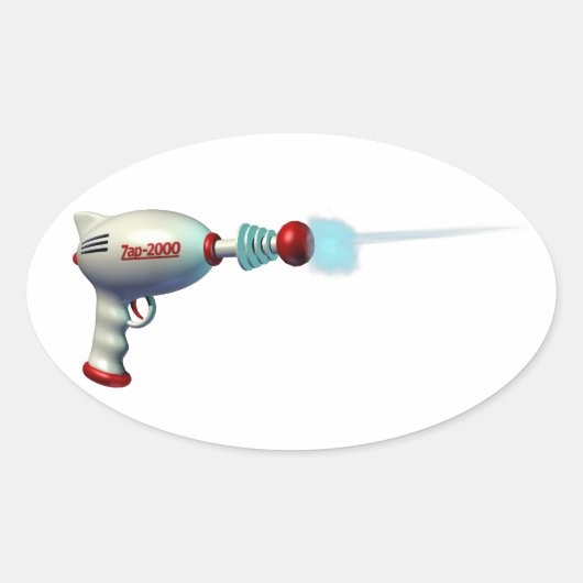 宇宙レーザーガンステッカー 楕円形シール (正面)