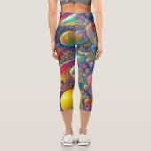 宇宙レースのハイウェストのカプリスパンツ カプリレギンス (裏面)