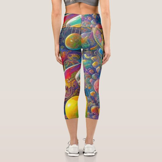 宇宙レースのハイウェストのカプリスパンツ カプリレギンス (裏面)