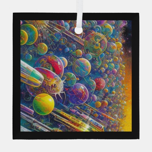 宇宙レーススクウェアオーナメント ガラスオーナメント (裏面)