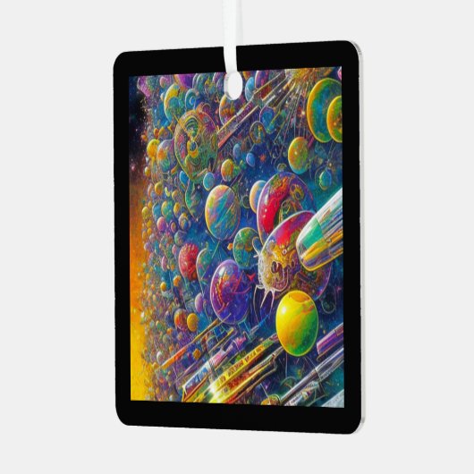 宇宙レースススクエアメタルオーナメント メタルオーナメント (正面左)