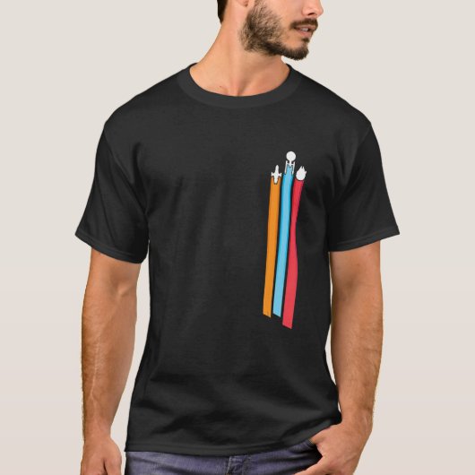 宇宙レースストライプメンズTシャツおもしろい Tシャツ (正面)