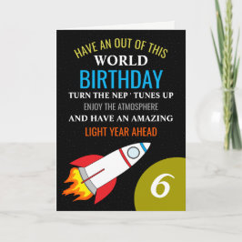 宇宙ロケットからムーンチルドレン誕生日 カード