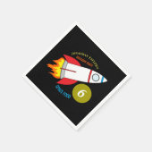 宇宙ロケットからムーンチルドレン誕生日 スタンダードカクテルナプキン (角)