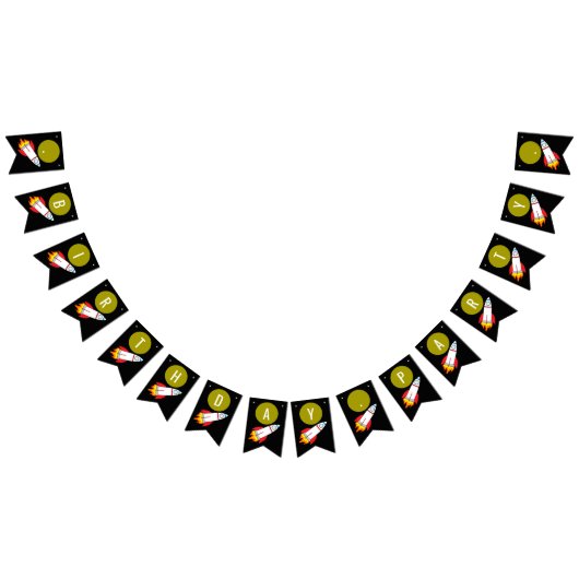 宇宙ロケットからムーンチルドレン誕生日 バンティングフラッグ (全)