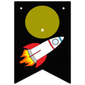 宇宙ロケットからムーンチルドレン誕生日 バンティングフラッグ (第1の旗)