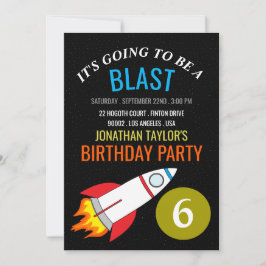 宇宙ロケットからムーンチルドレン誕生日 招待状