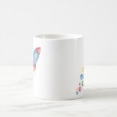 宇宙ロケットかわいいおもしろいパーソナライズされたギフト名 コーヒーマグカップ (中央)