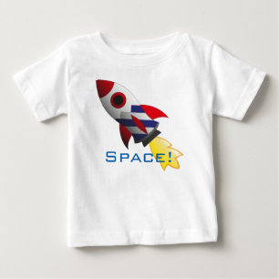 宇宙ロケットのベビーのワイシャツ ベビーTシャツ